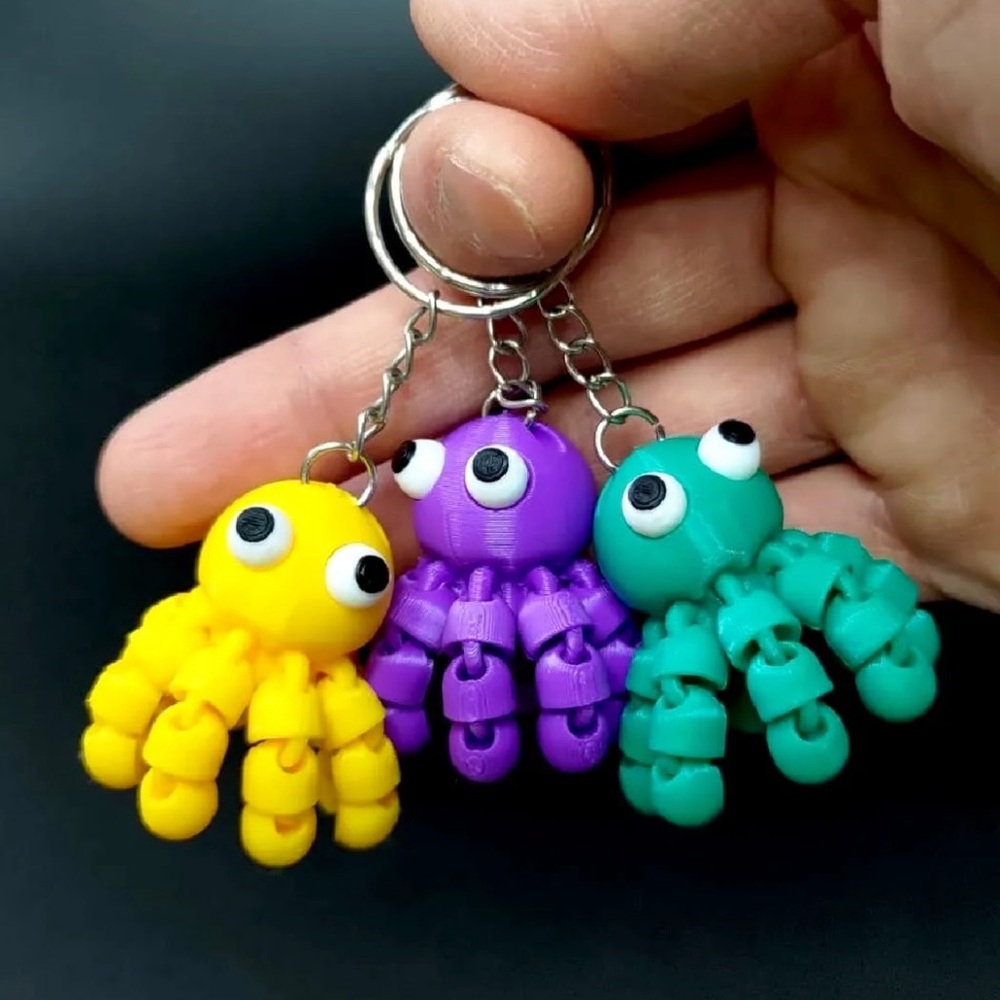 Colorful Octopus Keychain Set for Kids